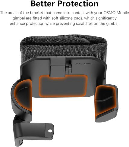 حزام ظهر AMAZEAR حامل سريع الفك لـ DJI OSMO Mobile 8/7 / 7Pro، OM7 Pro Accessories حامل مشبك حزام الكتف للتخزين والاختيار السريع والسهل، أسود in Kuwait
