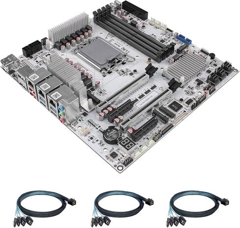 StoneStorm W680 12-Bay NAS Server M-ATX Motherboard(LGA1700, 12th/13th/14th Gen. Desktop Processor), 4* U-DIMM DDR5 MAX 128GB, 3* M.2 NVMe, 12* SATA 3.0, 10G RJ45, PCI-E x16, Type-C 10Gbps, 8K Display in Kuwait