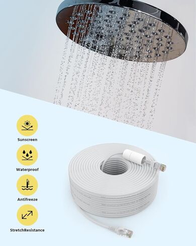 ANNKE قطعتان من كابل شبكة الإنترنت عالي السرعة Cat5e بطول 60 قدمًا/ 18 مترًا، وكابل إيثرنت PoE عالي السرعة وكاميرا IP ونظام NVR، والمودم، وأجهزة الكمبيوتر، وأجهزة التحكم، وما إلى ذلك، متوافق مع الاستخدام الداخلي/الخارجي in Kuwait