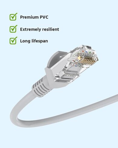 ANNKE قطعتان من كابل شبكة الإنترنت عالي السرعة Cat5e بطول 60 قدمًا/ 18 مترًا، وكابل إيثرنت PoE عالي السرعة وكاميرا IP ونظام NVR، والمودم، وأجهزة الكمبيوتر، وأجهزة التحكم، وما إلى ذلك، متوافق مع الاستخدام الداخلي/الخارجي in Kuwait