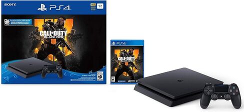 وحدة تحكم Playstation 4 Slim 1TB ذات الحالة الصلبة مع حزمة Call of Duty Black Ops 4 (متجددة) in Saudi Arabia
