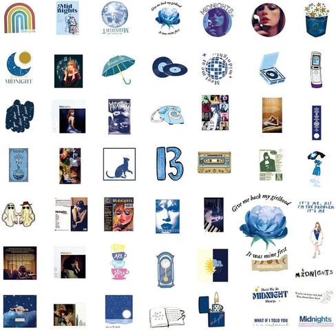100pcs Music Taylor Stickers Pack,Waterproof Decal for Water Bottle,Adult Teen Kids Travel Case, Laptop, Guitar, Skateboard, Phone, Computer, Bike, Notebook, Helmet in Saudi Arabia