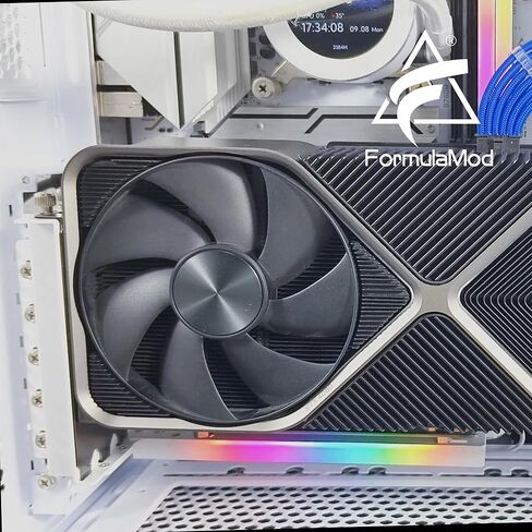 Formulamod V3 Vertical GPU Bracket Kit with PCIe 5.0 x16 Riser Cable, Adjustable (13-17cm) Mount, 5V ARGB Sync, Heavy-Duty Steel, 90-Degree Gen5 Riser for ATX/MATX (7-Slot Open-PCI Design) (Black) in Saudi Arabia