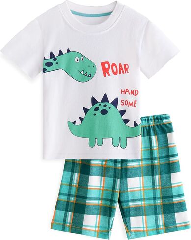 Yoofoss Toddler Pajamas Organic Cotton Baby Girl Boy Pajamas Summer Short Sleeve Kids Clothes Snug Fit Pjs Set 2 Piece in Saudi Arabia