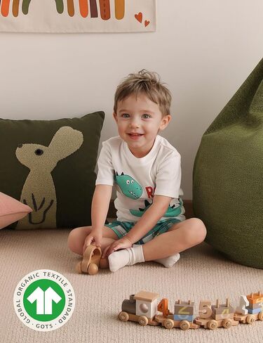Yoofoss Toddler Pajamas Organic Cotton Baby Girl Boy Pajamas Summer Short Sleeve Kids Clothes Snug Fit Pjs Set 2 Piece in Saudi Arabia