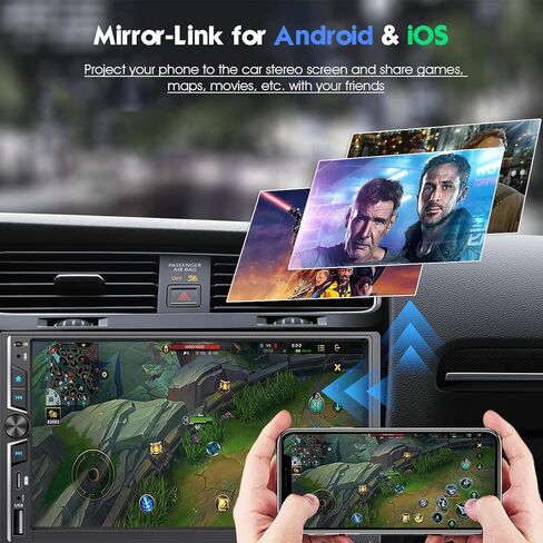 ستيريو سيارة مزدوج الدين مقاس 7 بوصات مع Apple CarPlay وAndroid Auto اللاسلكي، DSP حصريًا، صوت عالي الطاقة 240 وات، بلوتوث 5.3 بدون استخدام اليدين، راديو FM، التحكم في عجلة القيادة، كاميرا احتياطية تلقائية in Kuwait