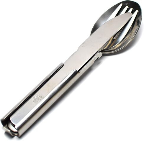Original Hungarian army cutlery set 4 pieces. Eating utensils military issue spoon fork knife kit flatware multi-tool Camping bottle can opener stainless steel NEW in Kuwait
