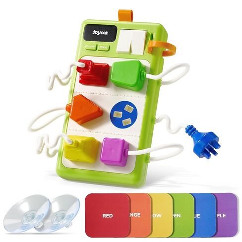 JoyCat Busy Board Plug Playset for Toddlers 1-3, Sensory Power Strip with Colors, Songs & Appliance Sounds, Fine Motor Learning Board with Cards & Suction Cups, Travel Activity for Car & Home in Saudi Arabia