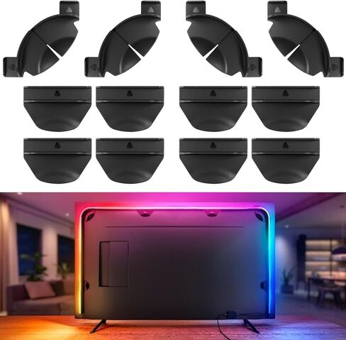 مجموعة أقواس مطورة تناسب شريط إضاءة متدرج من Philips Hue Play، متوافقة مع شريط إضاءة تلفزيون Hue مقاس 55 بوصة و65 بوصة و75 بوصة، ومجموعة أقواس شريط الضوء، مجموعة مشابك تثبيت شريط إضاءة LED مع لاصق قوي 3M in Kuwait