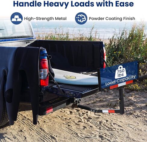 Goplus Pick up Truck Bed Hitch Extender Adjustable Extension Rack w/Flag for Ladder, Rack, Canoe, Kayak, Long Pipes and Lumber (Black) in Saudi Arabia