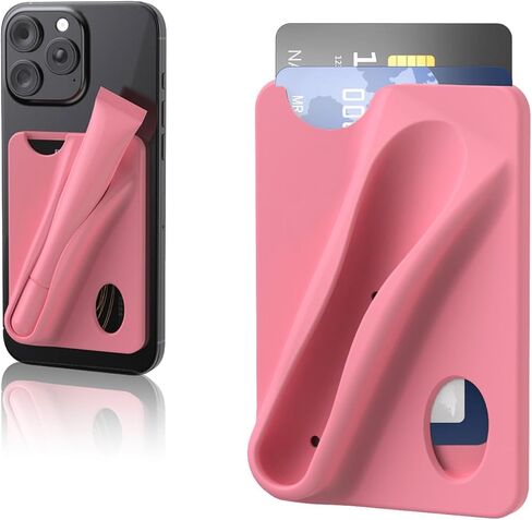 Rookii Lip Gloss Holder Phone Case,Silicone Adhesive Card Holder for Phone with Lipgloss Holder,Cute Phone Case Wallet & Gloss or Lip Balm, for All Smartphones (Black) in Kuwait