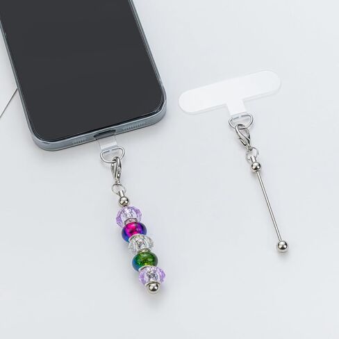 15 Pack Beadable Phone Charms with Blank Bar Smartphone Tether Tap Universal Lanyard Patch Accessories for Cell Mobile Phone in Saudi Arabia