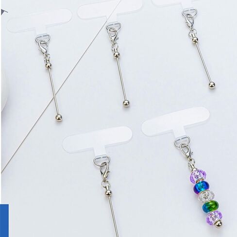15 Pack Beadable Phone Charms with Blank Bar Smartphone Tether Tap Universal Lanyard Patch Accessories for Cell Mobile Phone in Saudi Arabia