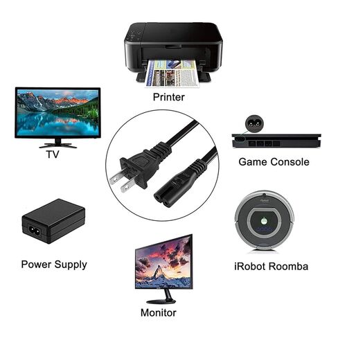 DKKPIA US 2-Prong Fig 8 AC Power Cord Cable Lead Connector for PS2 PS3 PS4 Slim in Saudi Arabia