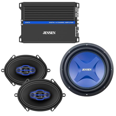 مضخم صوت Jensen Class-D ذو 4 قنوات مع زوج مكبرات صوت للسيارة 4 اتجاهات 5 × 7 / 6 × 8 بوصة وحزمة مضخم صوت 12 بوصة in Saudi Arabia