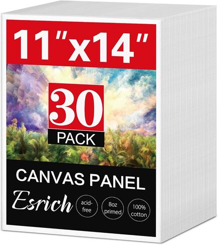 ESRICH Canvas for Painting, 3 Pack Square Canvas Boards for Painting 12x12 100% Cotton Primed Acid Free Blank Canvas Panels for Oil Paint, Watercolor, Acrylic Paint, Gouache and Tempera. in Saudi Arabia