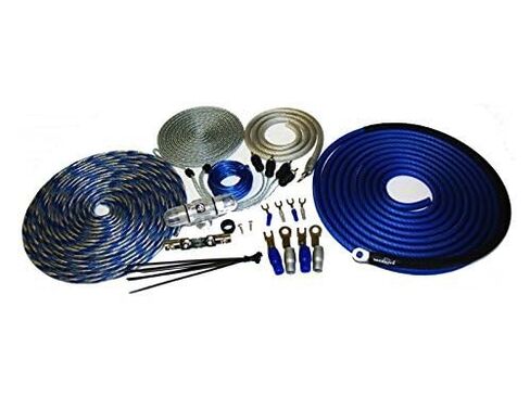 ضخمة الصوت AK4 | مجموعة أسلاك تركيب مضخم الصوت 4 AWG - كابلات طاقة وأرضية ممتازة ذات 4 قياسات مع حامل مصهر لأنظمة صوت السيارة in Kuwait