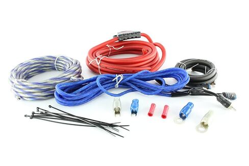 ضخمة الصوت AK4 | مجموعة أسلاك تركيب مضخم الصوت 4 AWG - كابلات طاقة وأرضية ممتازة ذات 4 قياسات مع حامل مصهر لأنظمة صوت السيارة in Kuwait