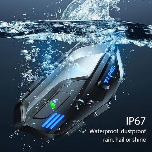 T1PRO Motorcycle Bluetooth Headset​​ - Bluetooth 6.0 for Motorcycle, 40H Playtime, IPX67 Waterproof, Dual Device Connect, Auto-Answer Calls, HiFi Sound with Noise Cancellation in Saudi Arabia