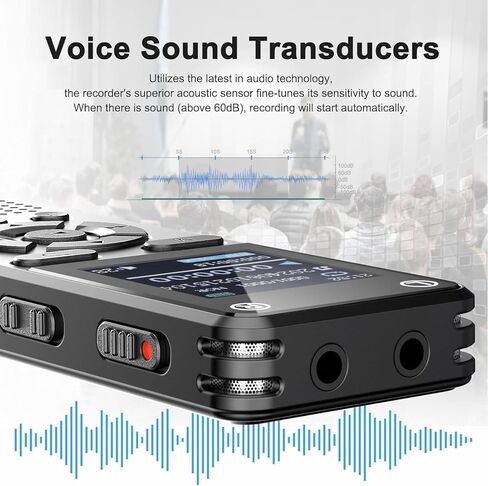 160GB Digital Voice Recorder, Portable Audio Recorder with Built-in Speaker, Voice Activated, WAV, A/B Repeat & Password Protection – Ideal for Meetings, Lectures & Interviews in Kuwait