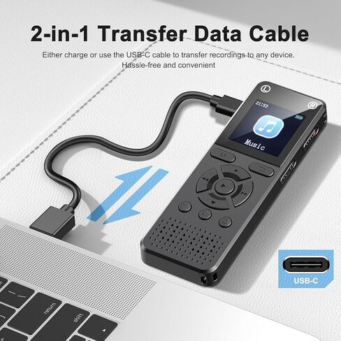 160GB Digital Voice Recorder, Portable Audio Recorder with Built-in Speaker, Voice Activated, WAV, A/B Repeat & Password Protection – Ideal for Meetings, Lectures & Interviews in Kuwait