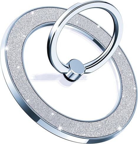 Magnetic Phone Ring Holder for MagSafe Cell Phone Grip Stand Finger Ring Stand Compatible with iPhone 17 16 15 14 13 12 Pro Max MagSafe Accessories Android. (Glitter Gold) in Saudi Arabia