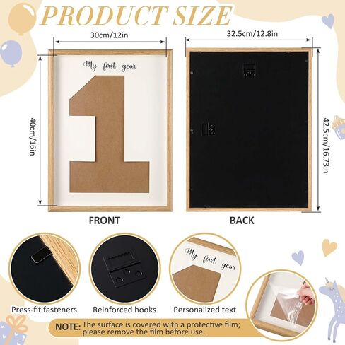 Baby My First Year Photo Frame 12x16 Inch 12 Months 1st Birthday Picture Collage Displays Wood Frame Milestone Photo Photograph Keepsake Board Nursery Decor Ideal Gift for Newborn New Mom, Baby Shower in Saudi Arabia