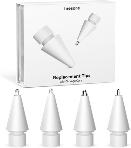 Inesore for Apple Pencil Tips Accessories,Upgraded Tips Compatible with Apple Pencil Pro/USB-C/1st Gen/2nd Generation,Multiple Options Metal Durable Nibs (6 Pack) in Saudi Arabia