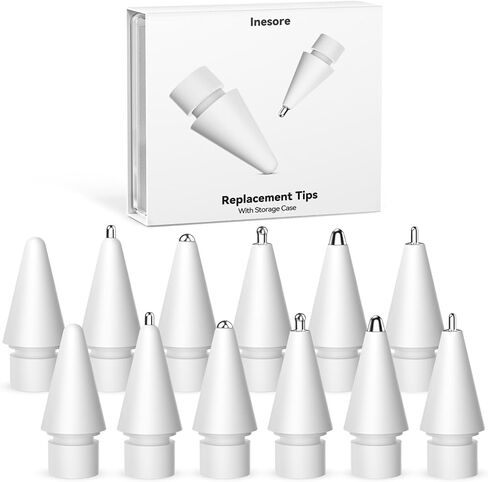 Inesore for Apple Pencil Tips Accessories,Upgraded Tips Compatible with Apple Pencil Pro/USB-C/1st Gen/2nd Generation,Multiple Options Metal Durable Nibs (6 Pack) in Saudi Arabia
