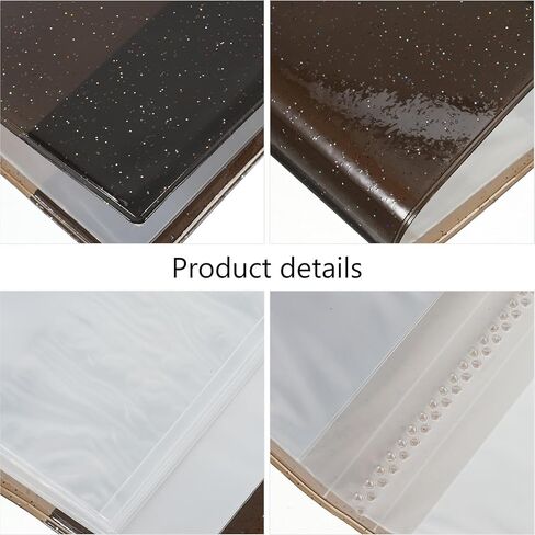 Concert Tickets Collection Album and Business Card Organizer, Multifunctional Large Capacity Jelly Photo Binder with 84 Pockets, Black Glitter Finish, Suitable for Travel Photos in Saudi Arabia