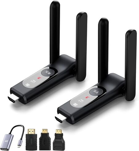 Upgraded Wireless HDMI Transmitter and 2 Receivers, Supports up to 6 devices connected.Low Latency 165ft/50M Range with Dual-Band 2.4G/5.8G,Plug&Play for PC/Laptop/TV Box/Monitor/Projector/DV in Saudi Arabia