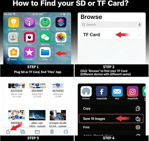 قارئ بطاقة SD لكاميرا iPhone iPad، USB C، محول كاميرا رقمية iPhone مع SD MicroSD USB-A 3 فتحات عارض بطاقة ذاكرة كاميرا Trail، محمول لا يتطلب تطبيق التوصيل والتشغيل in Kuwait