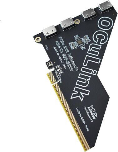 بطاقة محول PCIe 4.0 x16 إلى Oculink الخارجية SFF-8612 مع 4 كابلات Oculink بطول 1 متر in Saudi Arabia