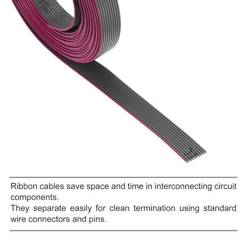 Generic 30AWG IDC سلك كابل الشريط المسطح 2 متر/6.6ft طول 0.635 مللي متر الملعب 10 دبوس رمادي لتوصيل JTAG/ISP in Saudi Arabia