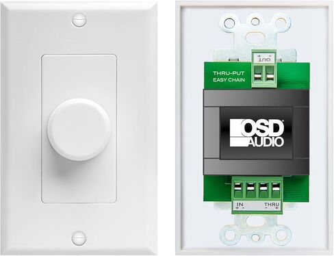 OSD Audio 70V Mono 50W in-Wall Volume Control Unique Thru-Put Easy Daisy Chain Install (White, Almond, Bone) MVC50 in Saudi Arabia