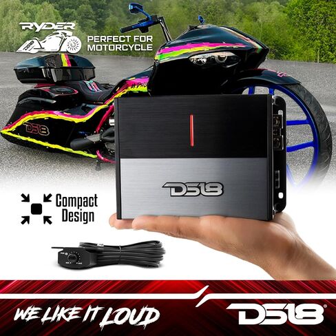 DS18 ION1200.1D مضخم صوت أحادي القناة قوي ومدمج ذو نطاق كامل 1200 وات RMS @ 1 أوم فئة D - مضخم صوت رقمي صغير للسيارة ذو قناة واحدة - متضمن التحكم في مستوى مضخم الصوت عن بعد (متجدد) in Kuwait