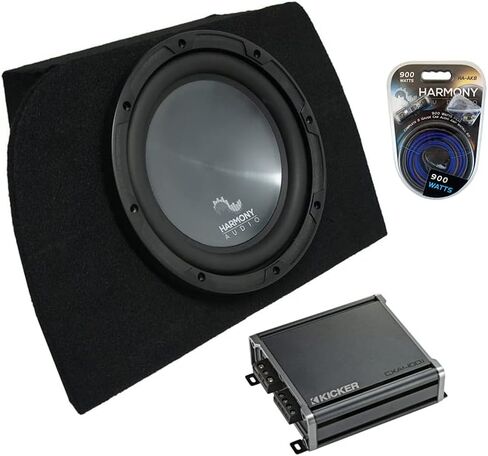 Harmony Audio HA-R104 متوافق مع Mazda Miata MX-5 1990-2005 إيقاع سلسلة 10 بوصة، 46CXA4001 Class D Mono 800W Peak Amp وصندوق فرعي مغلق in Kuwait