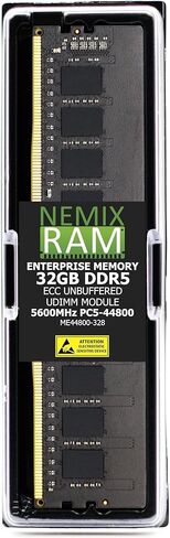 NEMIX RAM 96GB (2X48GB) DDR5 5600MHZ PC5-44800 2Rx8 1.1V CL46 288-PIN ECC مجموعة UDIMM غير مخزنة متوافقة مع اللوحة الأم ASRock Rack W680 WS in Saudi Arabia