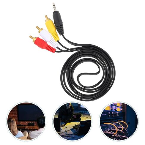 Vaguelly 2Pcs 3.5Mm to Composite AV Audio Splitter Cable 1-to-3 Copper Wire Aux Cord Adapter for Home Theater Speaker and DVD Player in Saudi Arabia