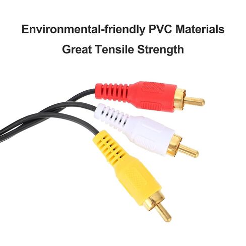 Vaguelly 2Pcs 3.5Mm to Composite AV Audio Splitter Cable 1-to-3 Copper Wire Aux Cord Adapter for Home Theater Speaker and DVD Player in Saudi Arabia