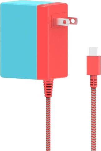 39 وات متوافق مع نينتندو سويتش للشحن السريع، مع سلك USB-C، متوافق مع سويتش أوليد، لايت، ستيم ديك - يدعم وضع التلفزيون (أحمر/أزرق) in Kuwait