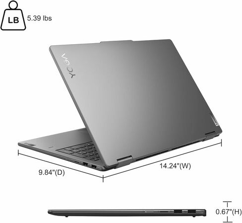 Lenovo Yoga 7 16 2-in-1 Laptop 16" WUXGA IPS Glossy Touch Intel 12-core Ultra 7 155U 16GB DDR5 1TB SSD Backlit Fingerprint for Creator Designer Business Professional Win11Pro ICP Hub w/Copilot AI in Saudi Arabia