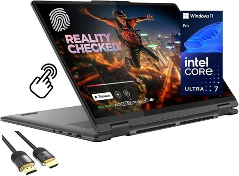لينوفو يوجا 7 2 في 1 مساعد الطيار + كمبيوتر محمول AI | شاشة WUXGA IPS Touch مقاس 16 بوصة | AMD Ryzen AI 7 350 (ما يصل إلى 50 قطعة علوية) | 16 جيجابايت DDR5 1 تيرابايت SSD | لـ Creator Designer Business Professional Win11 Pro مع ملحق DLCA in Saudi Arabia