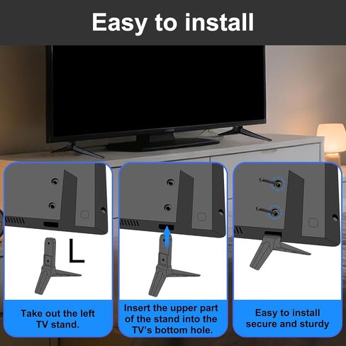 Set of 2 Sturdy TV Stand Legs – Anti-Wobble Design for Vizio 50" Class TVs – Compatible with D50X-G9/V505-G9/V505-H9/M506X-H9, Easy VESA Tabletop Mount, Includes All Screws (Black) in Kuwait