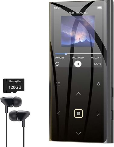 160GB MP3 Player for Kids with Bluetooth Portable Music Player 2.4" Large Screen Built-in Speaker Support Video FM Radio Voice Recorder E-Book Earphones Included in Saudi Arabia