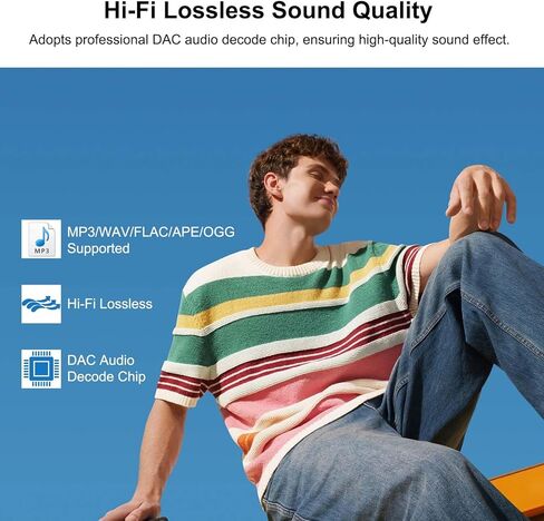 160GB MP3 Player for Kids with Bluetooth Portable Music Player 2.4" Large Screen Built-in Speaker Support Video FM Radio Voice Recorder E-Book Earphones Included in Saudi Arabia