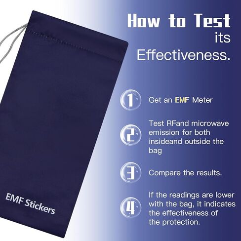 أكياس فاراداي EMF درع حماية مانع للهاتف الخلوي وحقيبة الهاتف الذكي وحقيبة حجب الإشارة لـ 5G RFID في إغلاق برباط الجيب (أزرق، قطعة واحدة) ZcarpetH in Saudi Arabia