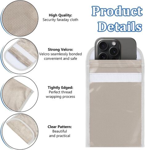2 Pieces 17.8cm x 11.9cm EMF Blocking Shield Sleeves for Cell Phones 3mm Thick Anti-EMP Signal Blocking Bags with EMF Protection for Phone Privacy and Security in Saudi Arabia