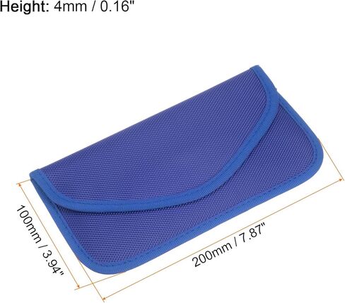 Faraday Bag, RFID Signal Blocking Pouch Wallet 7.87 Inch Anti-Tracking Anti-Theft Anti-Spying for Phone and Key Fob, Blue in Saudi Arabia