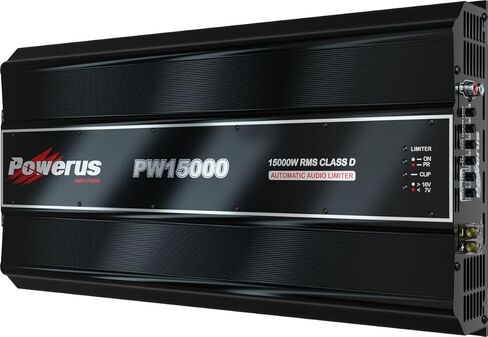 POWERUS15000.1 مضخم صوت للسيارة 1 أوم 15000 واط RMS فئة D صوت أحادي أمبير مكبر صوت تلقائي محدد الصوت دوائر حماية متقدمة - PW15000 in Kuwait